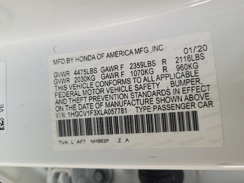 2020 Honda Accord in Union City, GA 30291 - 18104254 33