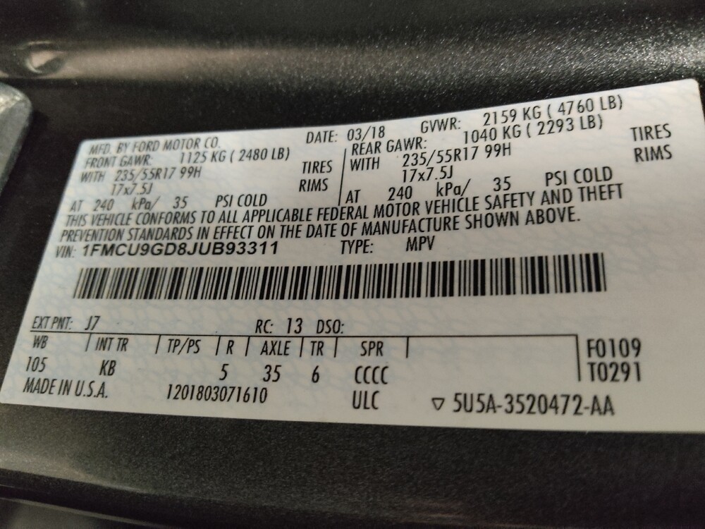 2018 Ford Escape in Union City, GA 30291 - 18104267 33