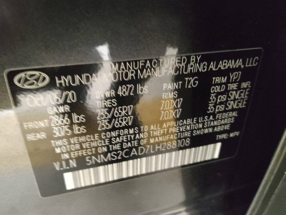 2020 Hyundai Santa Fe in Union City, GA 30291 - 18104276 33