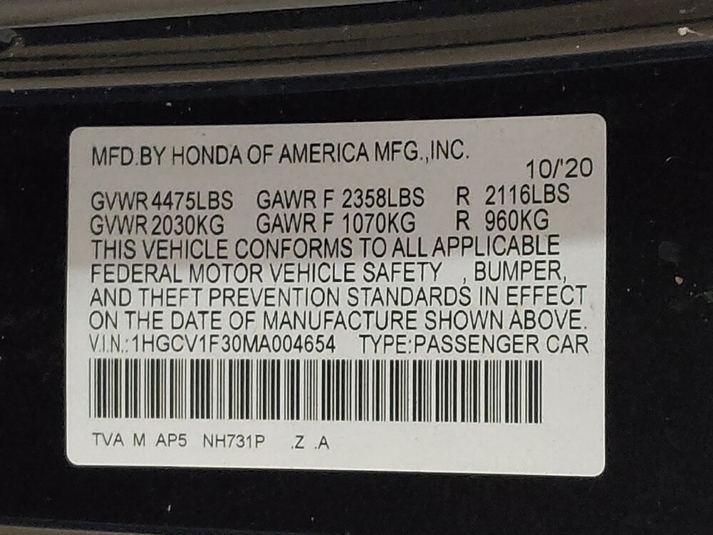 2021 Honda Accord in Fort Worth, TX 76116 - 18104316 33