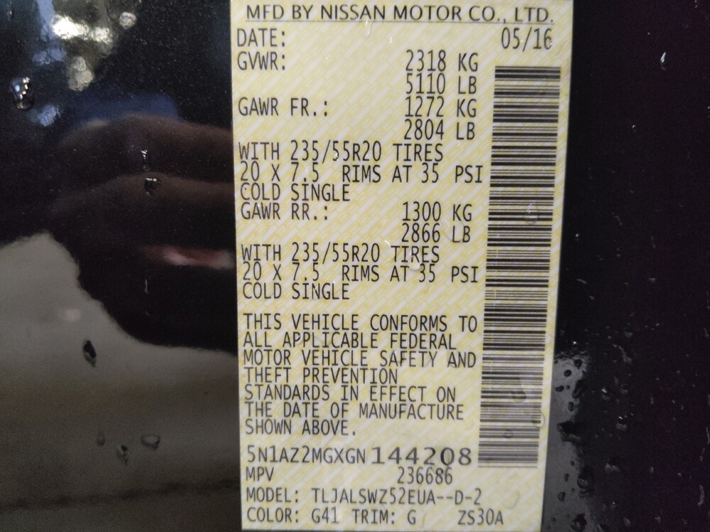 2016 Nissan Murano in Tallahassee, FL 32304 - 18104343 33