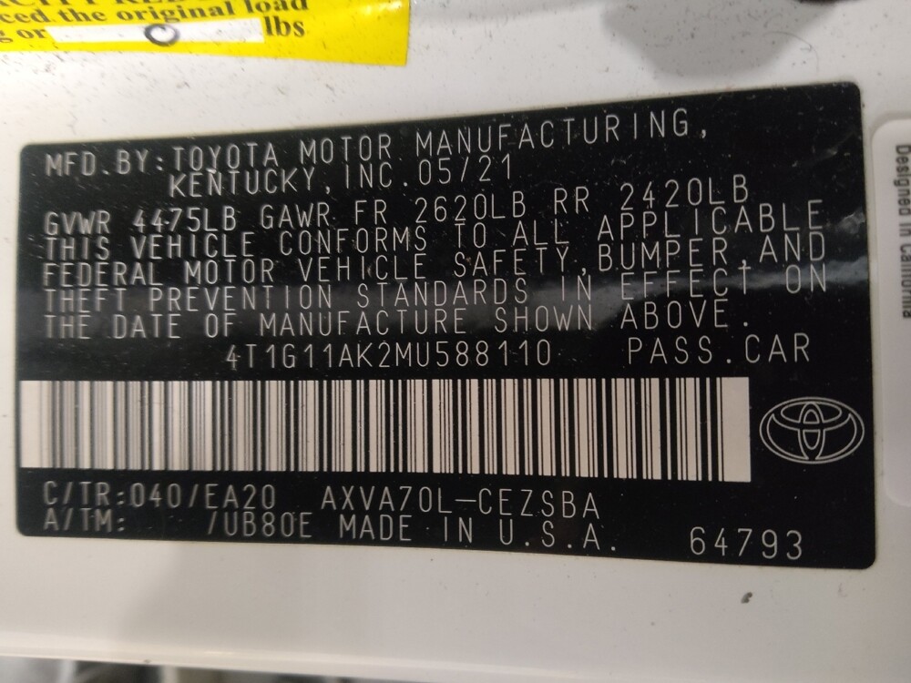 2021 Toyota Camry in Pensacola, FL 32505 - 18104620 33