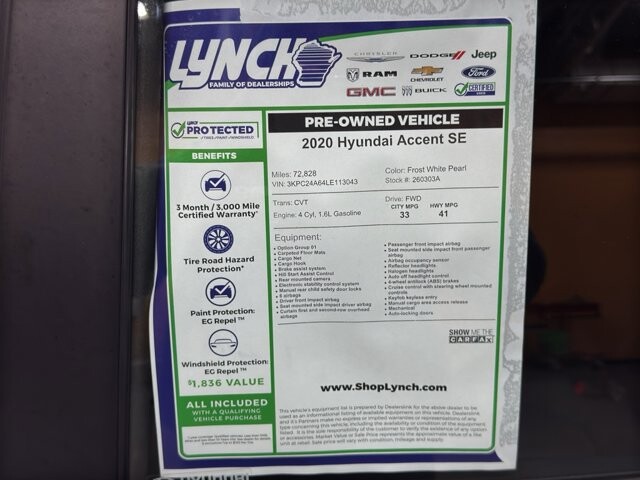 2020 Hyundai Accent in Burlington, WI 53105 - 18104744 32