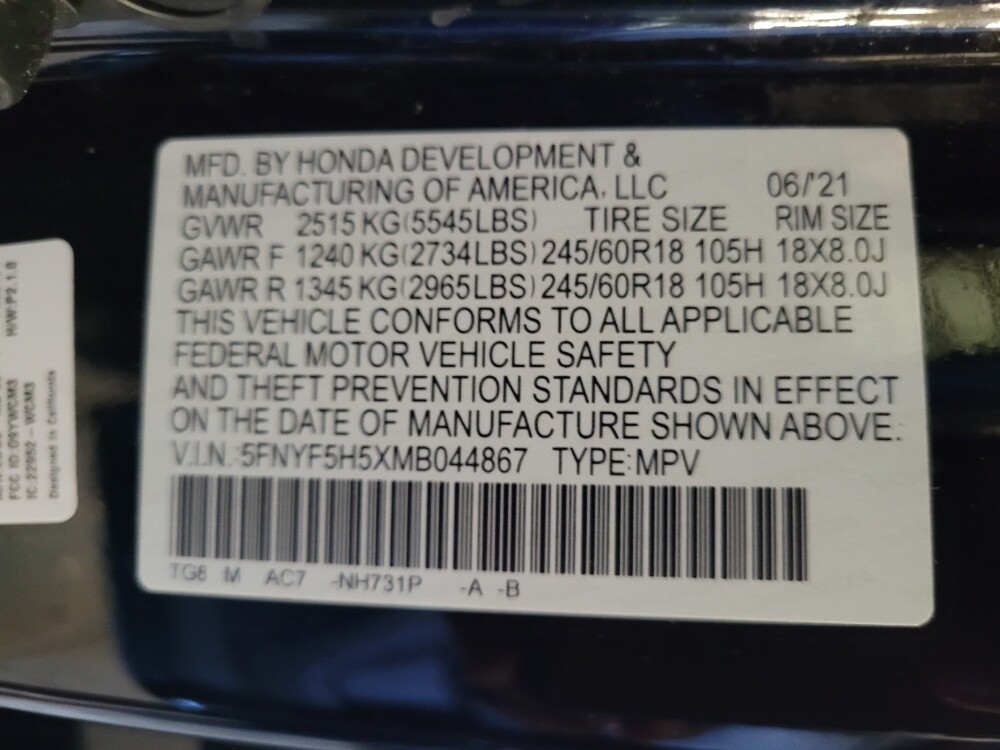 2021 Honda Pilot in Tallahassee, FL 32304 - 18104841 33