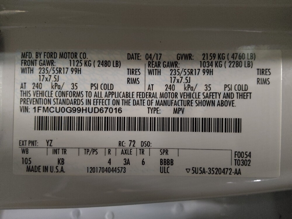 2017 Ford Escape in Greenville, NC 27834 - 18104862 33