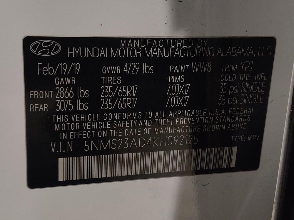 2019 Hyundai Santa Fe in Jacksonville, FL 32210 - 18104885 33