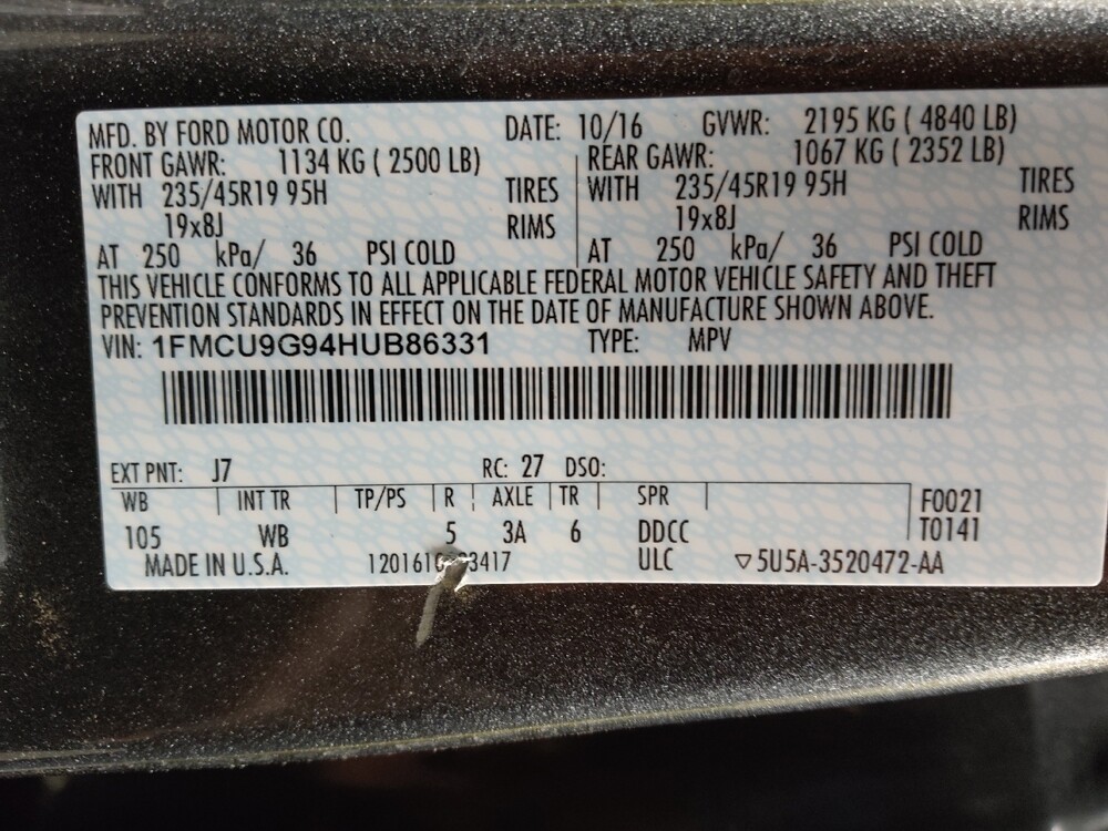 2017 Ford Escape in Conway, SC 29526 - 18104900 33