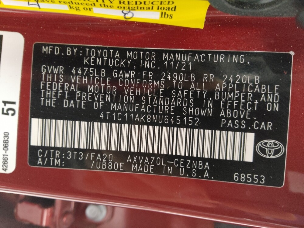 2022 Toyota Camry in Springfield, MO 65807 - 18105004 33