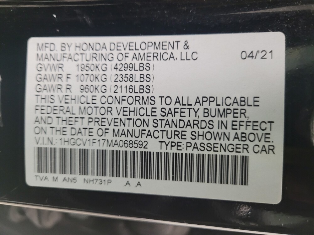 2021 Honda Accord in Taylor, MI 48180 - 18105019 33