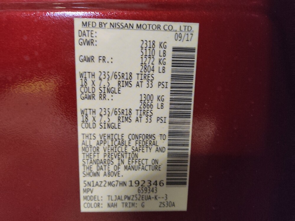 2017 Nissan Murano in Jacksonville, FL 32210 - 18105122 33
