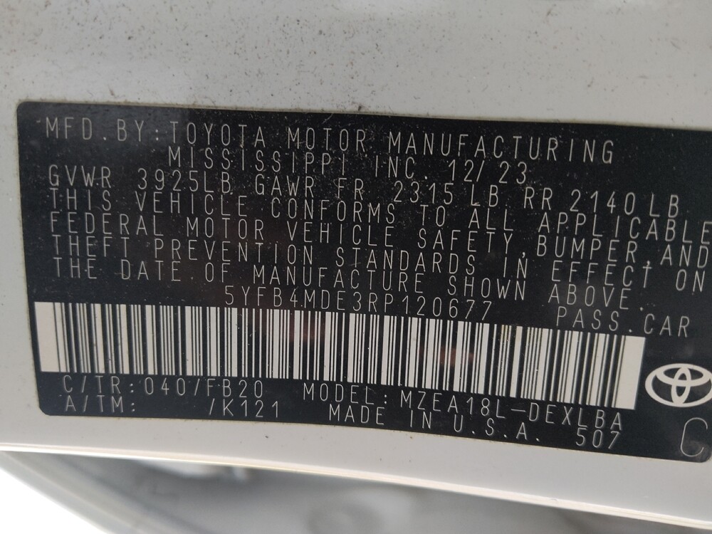 2024 Toyota Corolla in Union City, GA 30291 - 18105447 33