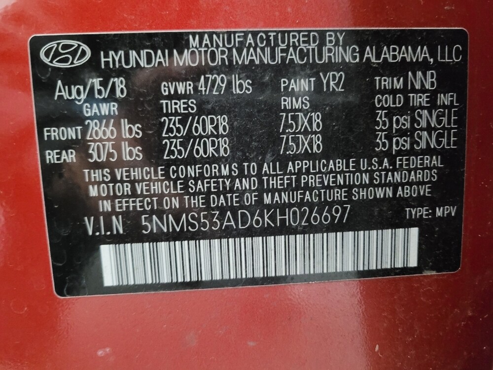 2019 Hyundai Santa Fe in Montclair, CA 91763 - 18105724 33