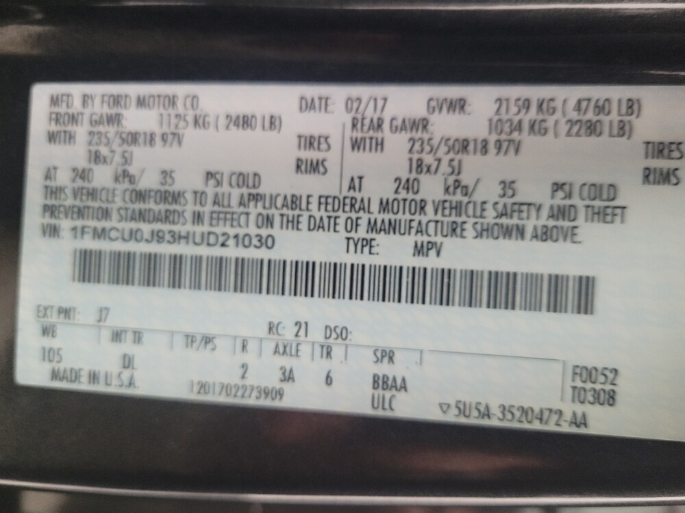 2017 Ford Escape in Memphis, TN 38128 - 18106232 33