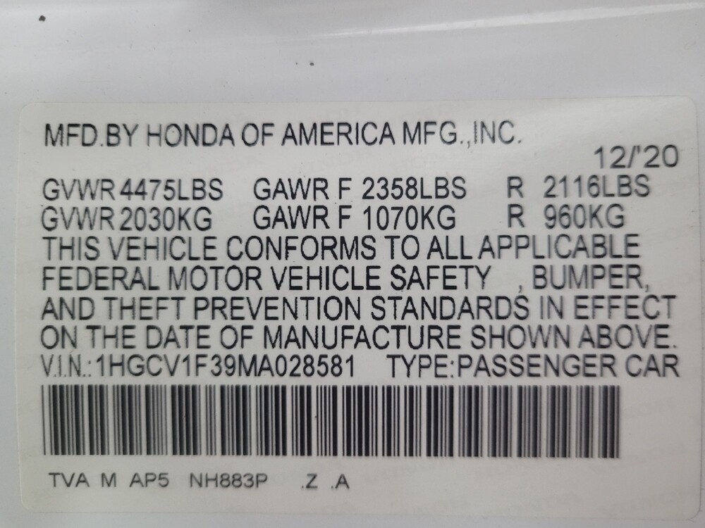 2021 Honda Accord in Jackson, MS 39211 - 18106304 33