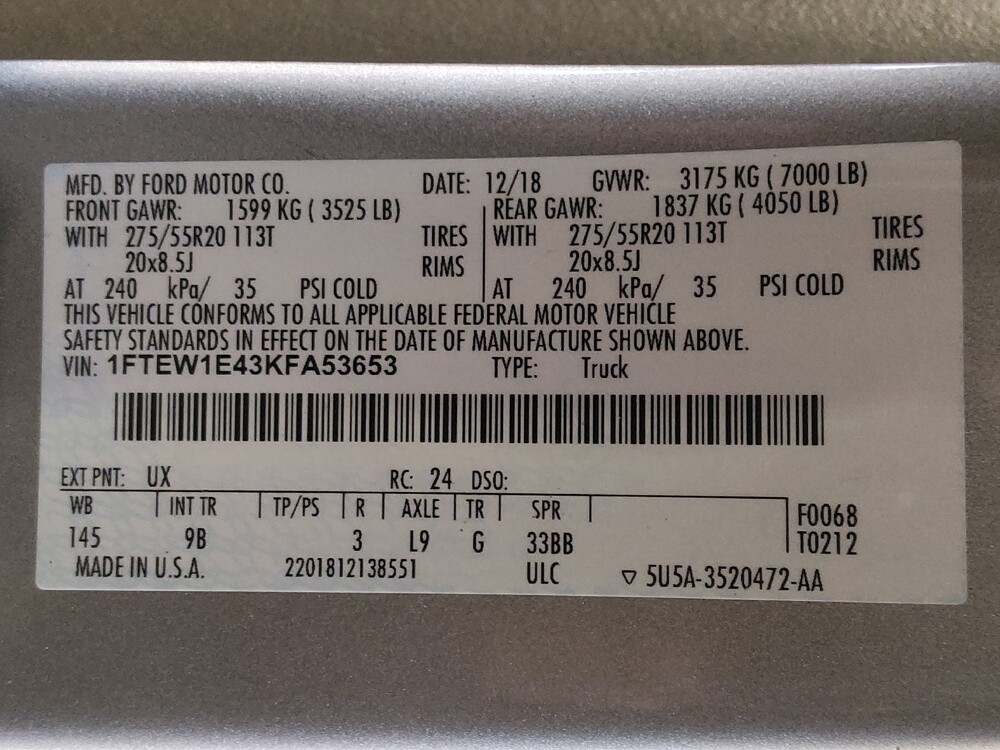 2019 Ford F150 in Gainesville, FL 32609 - 18106313 33