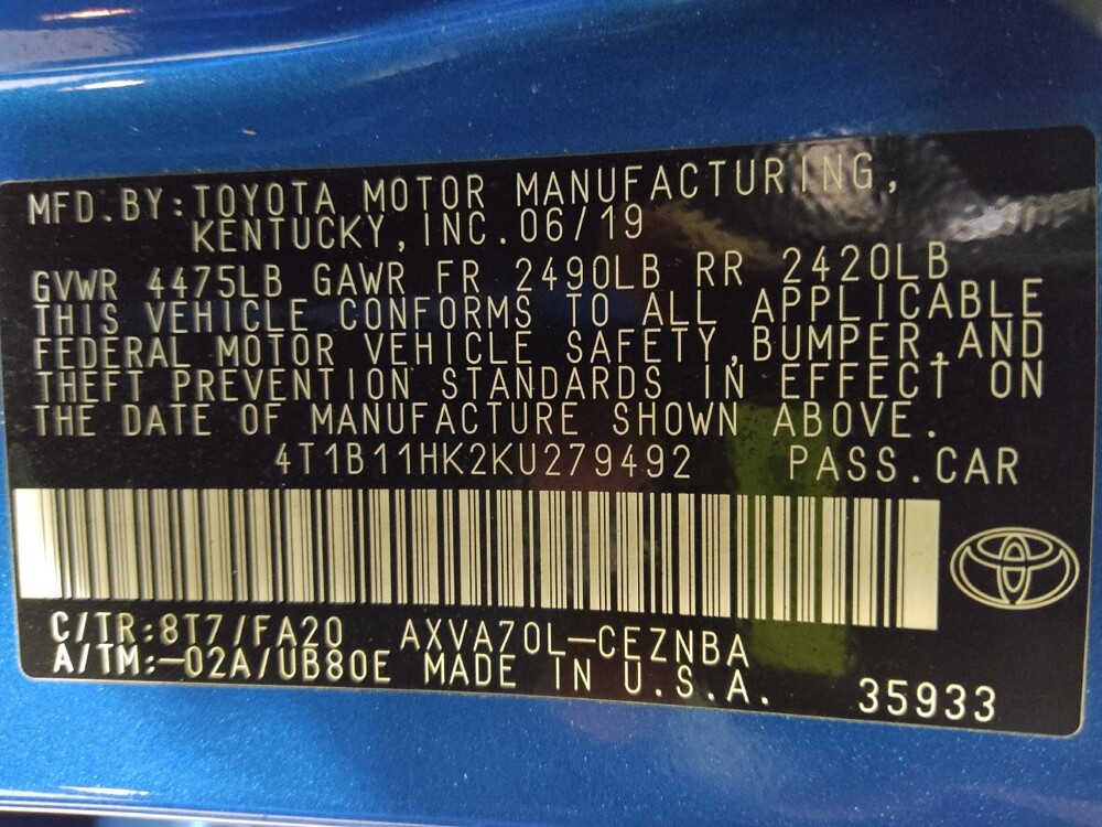 2019 Toyota Camry in Lakeland, FL 33815 - 18106415 33