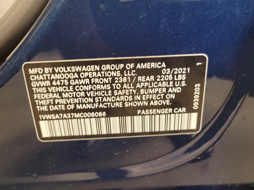 2021 Volkswagen Passat in Knoxville, TN 37923 - 18106653 33
