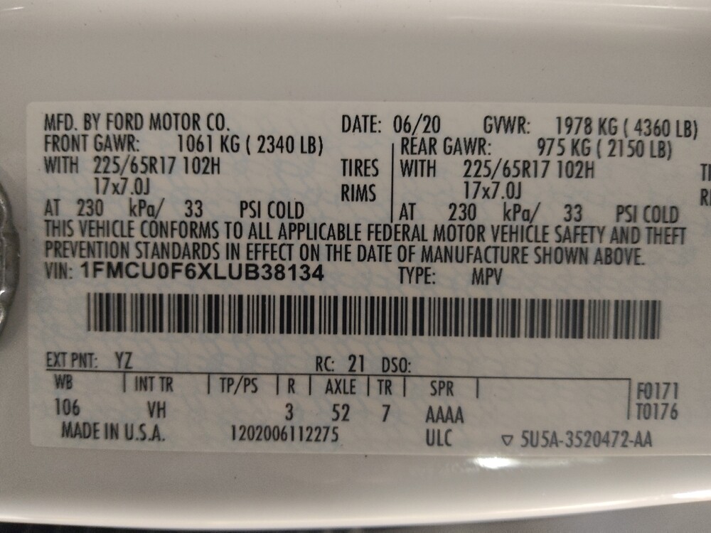 2020 Ford Escape in Union City, GA 30291 - 18106688 33