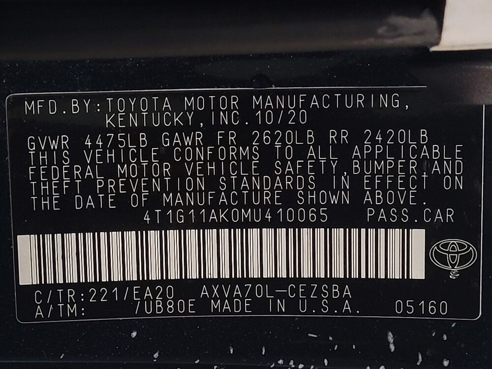 2021 Toyota Camry in West Palm Beach, FL 33409 - 18106785 33