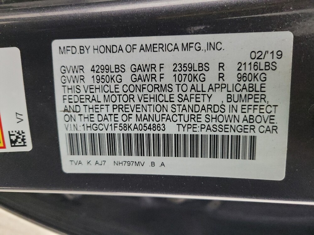 2019 Honda Accord in Taylor, MI 48180 - 18106936 33