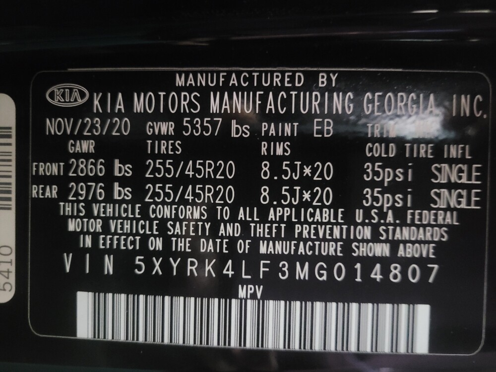 2021 Kia Sorento in Union City, GA 30291 - 18106966 33