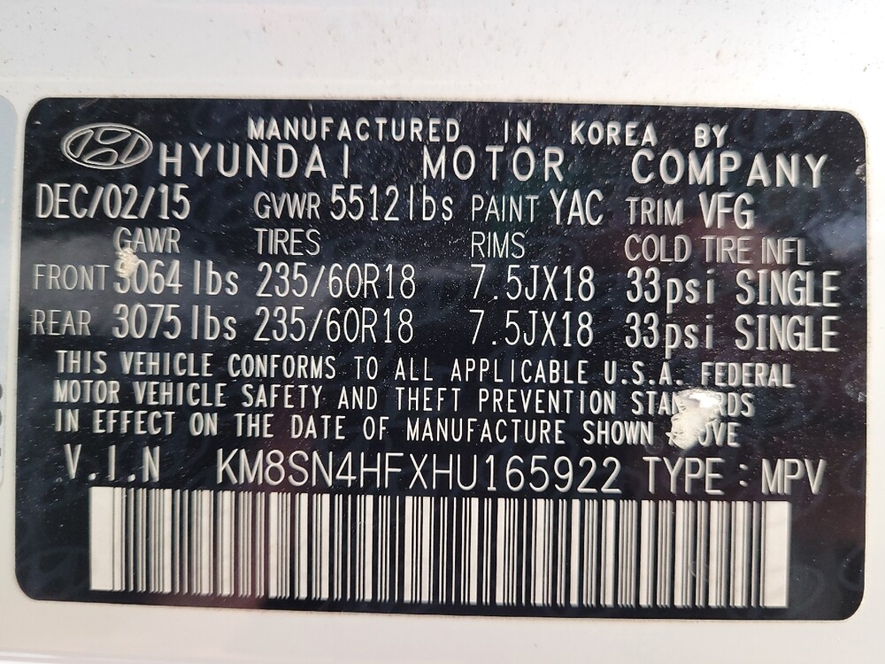 2017 Hyundai Santa Fe in Sacramento, CA 95821 - 18107228 33