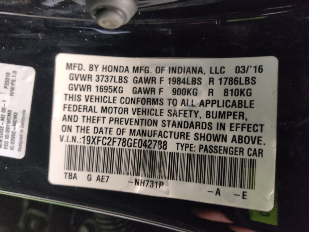 2016 Honda Civic in Tampa, FL 33619 - 18107299 33