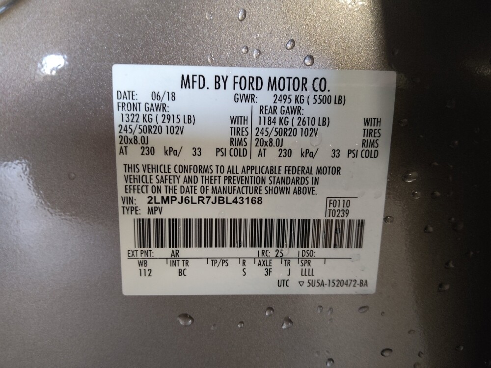 2018 Lincoln MKX in Jacksonville, FL 32210 - 18107327 33