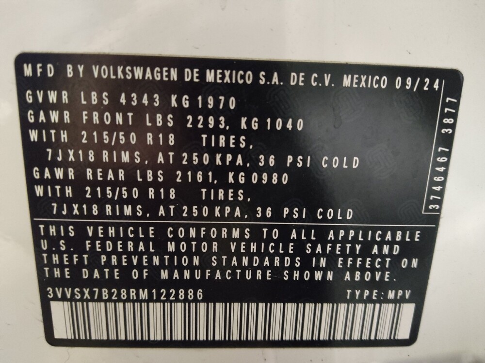 2024 Volkswagen Taos in Jacksonville, FL 32210 - 18107725 33