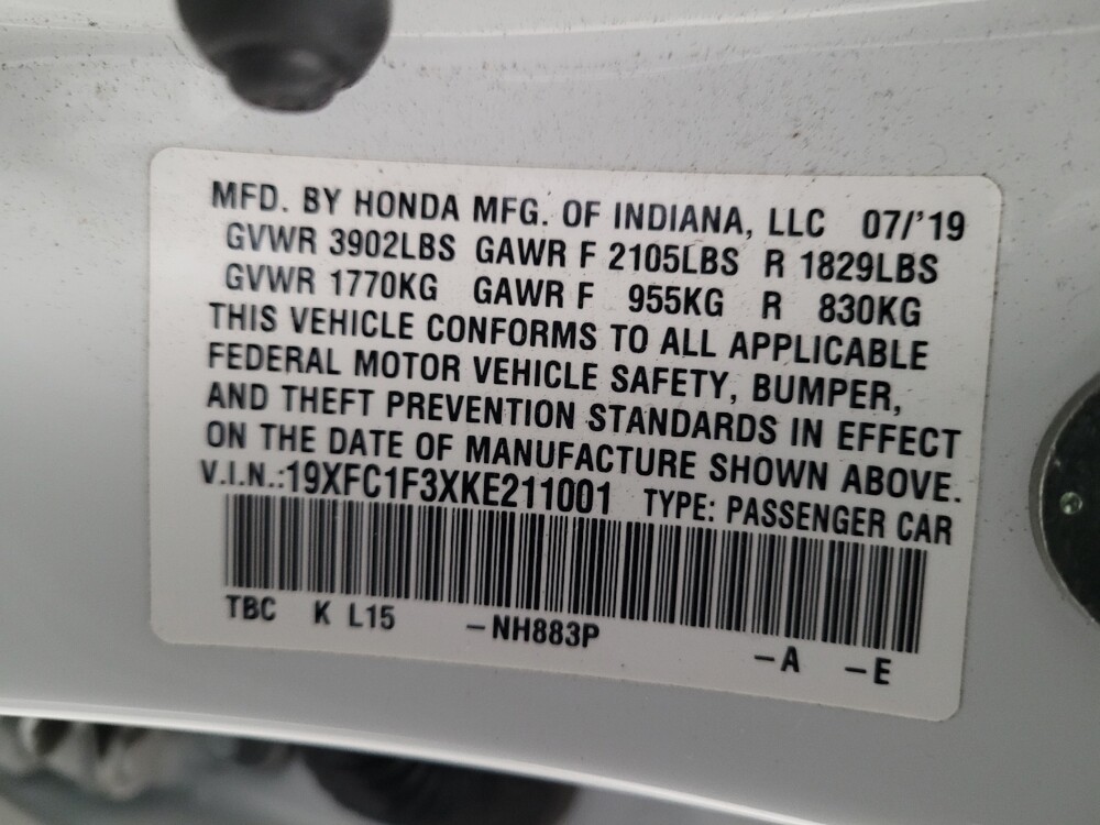 2019 Honda Civic in Downey, CA 90241 - 18107821 33