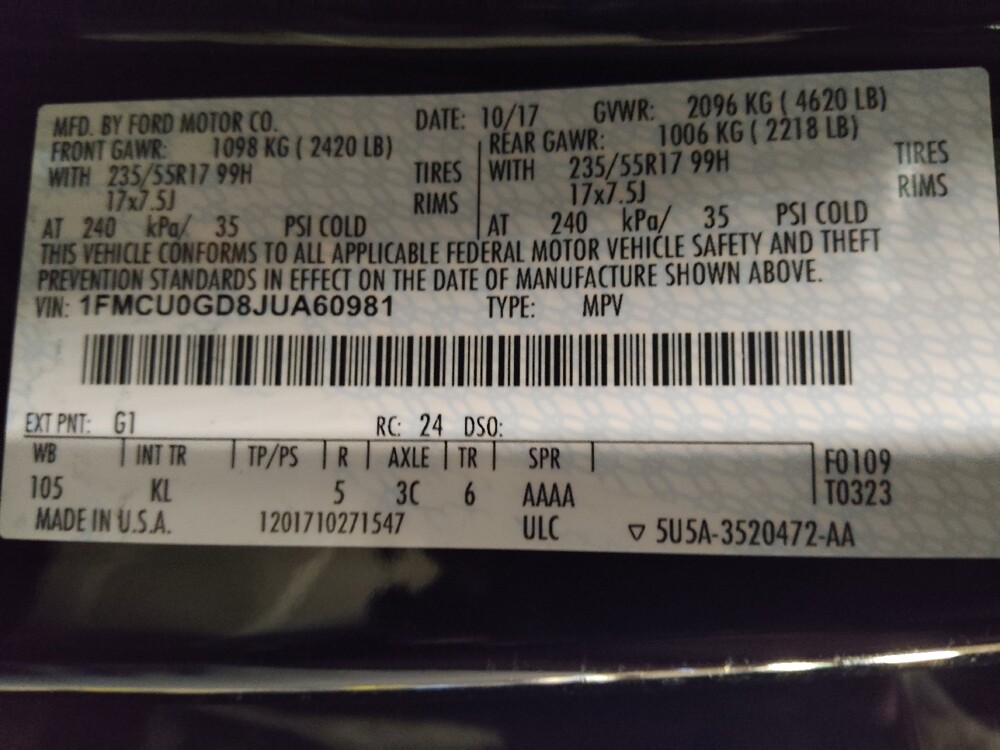 2018 Ford Escape in Lauderdale Lakes, FL 33313 - 18107928 33