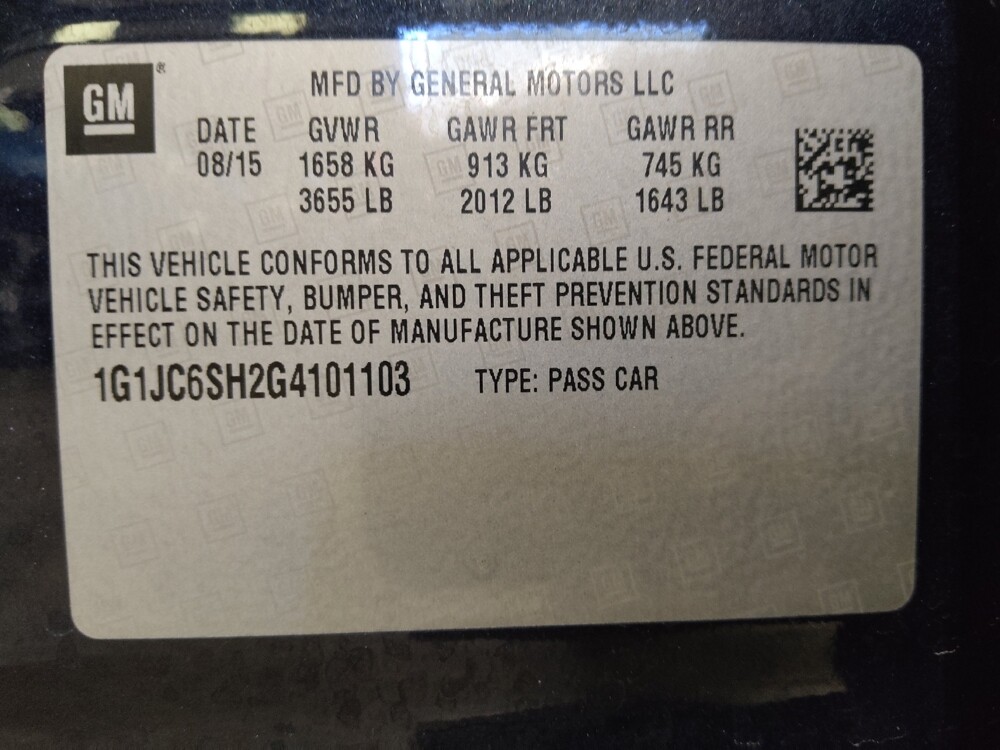 2016 Chevrolet Sonic in Salem, VA 24153 - 18107932 33