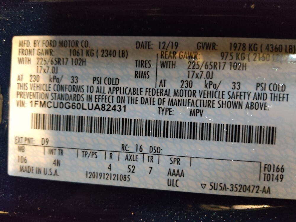 2020 Ford Escape in Conway, SC 29526 - 18107964 33