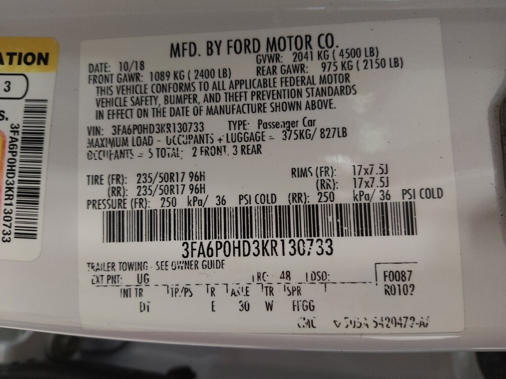 2019 Ford Fusion in Winston-Salem, NC 27103 - 18107966 33