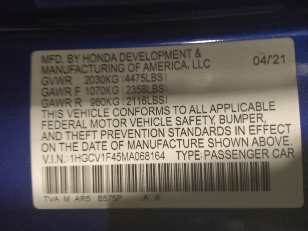 2021 Honda Accord in Fort Worth, TX 76116 - 18108053 33