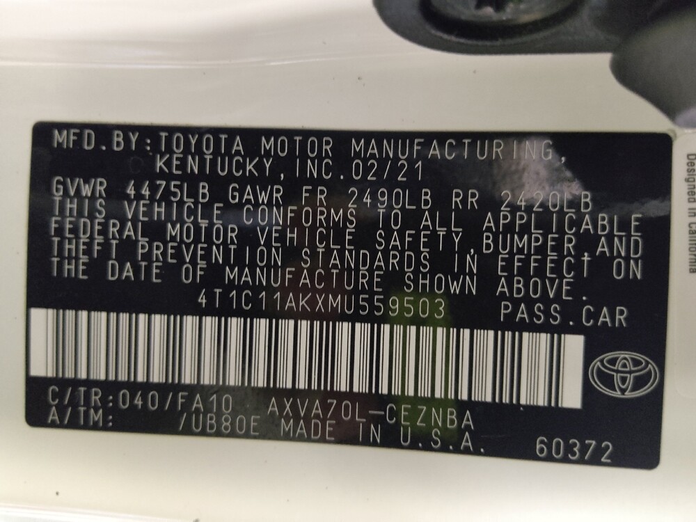 2021 Toyota Camry in Tampa, FL 33612 - 18108493 33