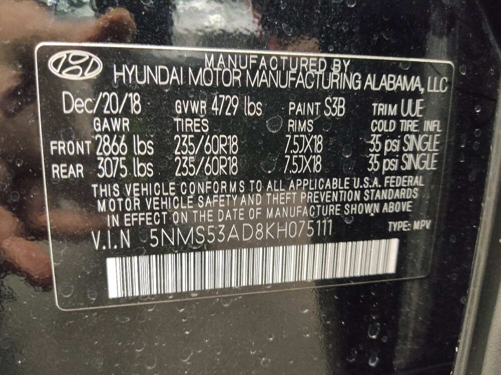 2019 Hyundai Santa Fe in Lakeland, FL 33815 - 18108500 33