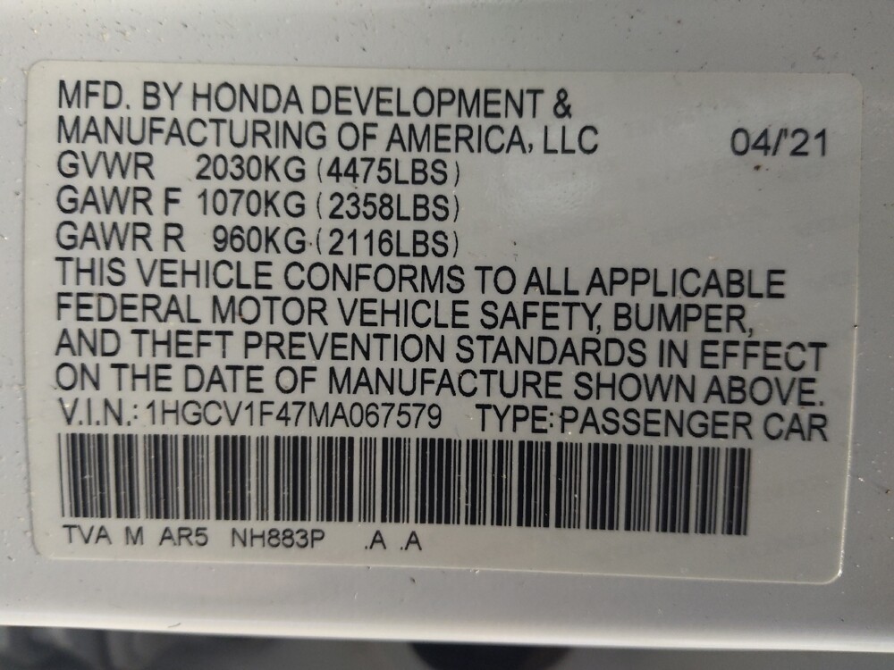 2021 Honda Accord in Live Oak, TX 78233 - 18108741 33