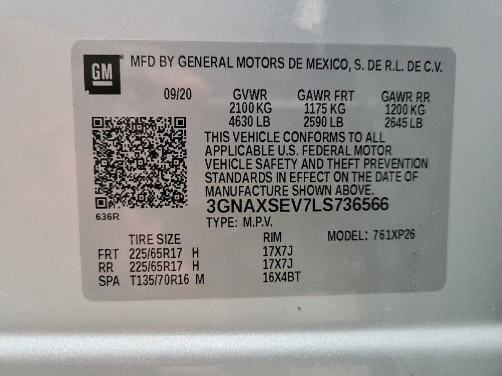 2020 Chevrolet Equinox in Eastpointe, MI 48021 - 18108800 33