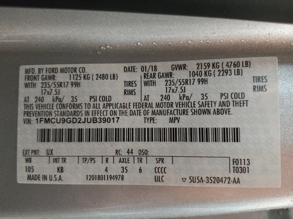 2018 Ford Escape in Greenville, SC 29607 - 18108962 33