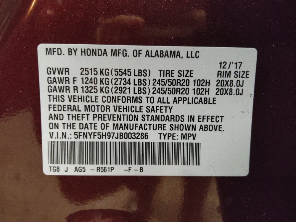 2018 Honda Pilot in Gainesville, FL 32609 - 18109021 33