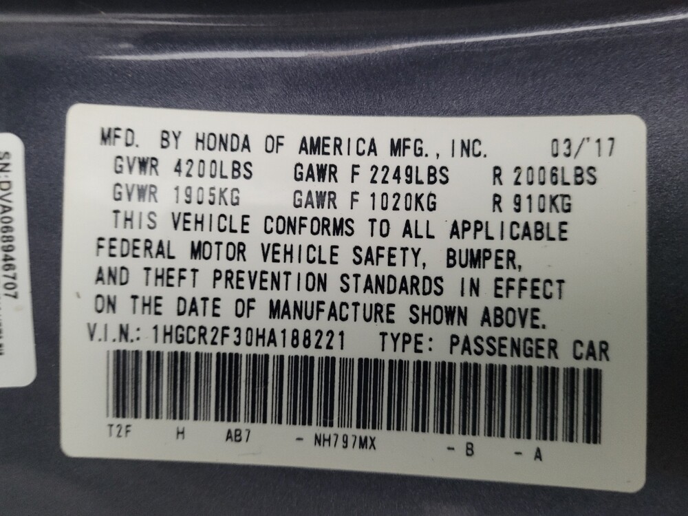 2017 Honda Accord in Kissimmee, FL 34744 - 18109116 33