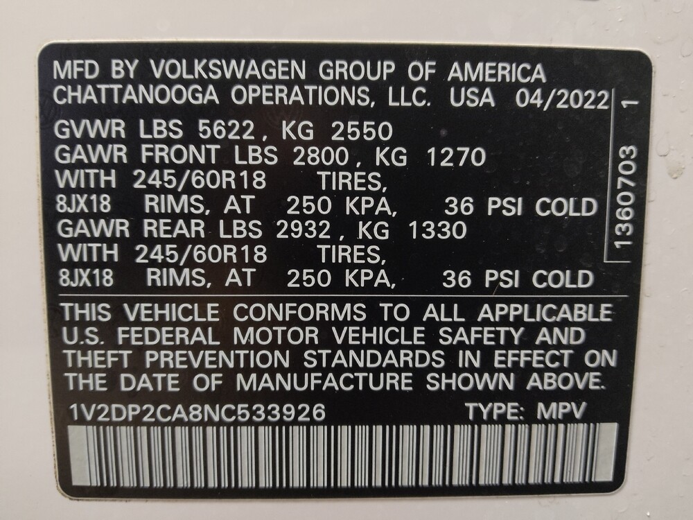 2022 Volkswagen Atlas in Metairie, LA 70006 - 18109286 33