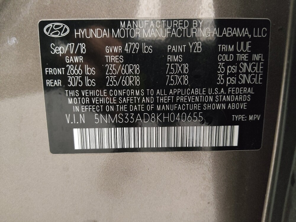 2019 Hyundai Santa Fe in Clearwater, FL 33764 - 18109447 33