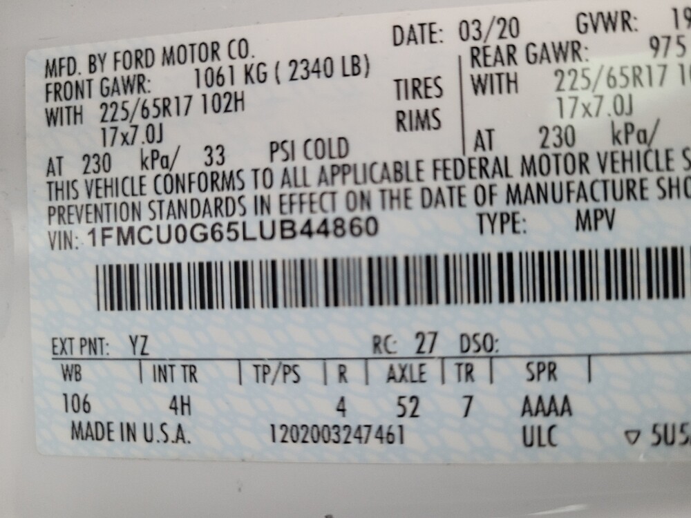 2020 Ford Escape in Las Vegas, NV 89104 - 18109460 33