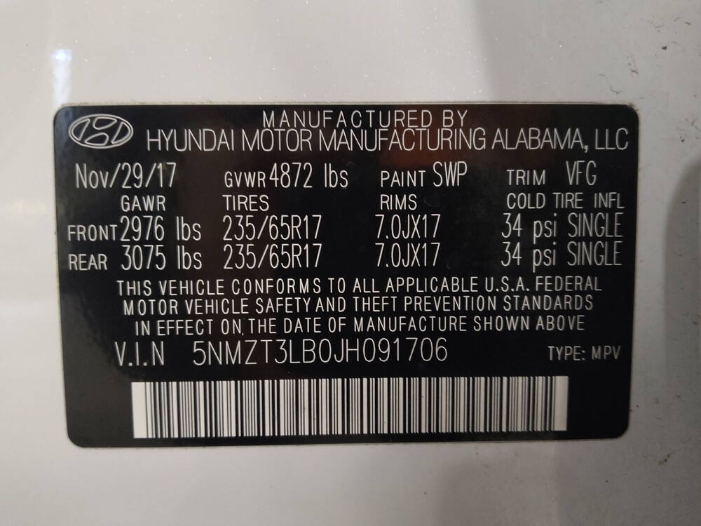 2018 Hyundai Santa Fe in Salem, VA 24153 - 18109466 33