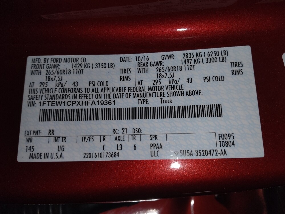 2017 Ford F150 in Gainesville, FL 32609 - 18109552 33
