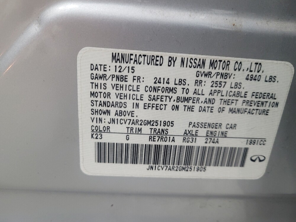 2016 INFINITI Q50 in Huntsville, AL 35816 - 18109554 33