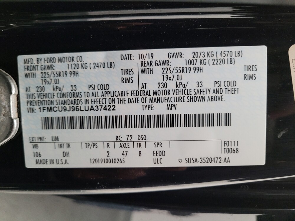 2020 Ford Escape in Sacramento, CA 95821 - 18109602 33