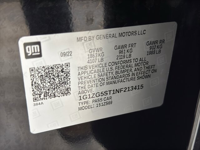 2022 Chevrolet Malibu in Burlington, WI 53105 - 18109638 34